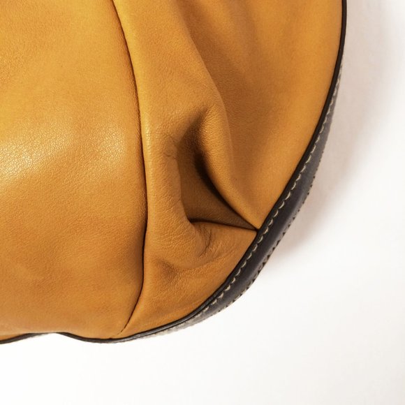 Salvatore Ferragamo Whip Stitched Tan Leather Satchel Handbag - Picture 10 of 11